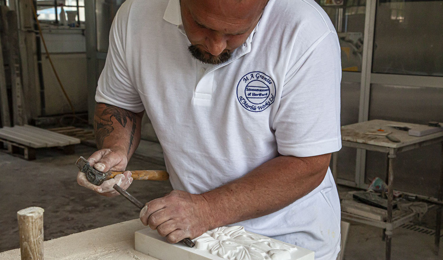 Advertising shoot for a marble and stone carving company.