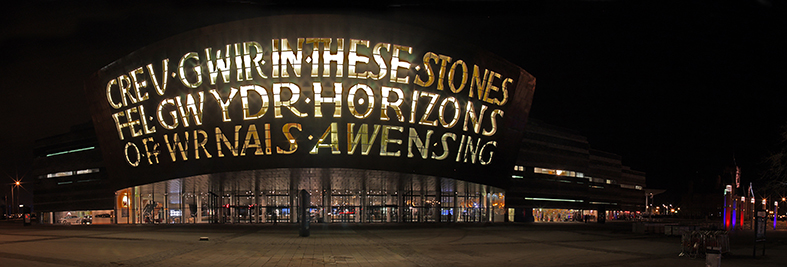 Cardiff Millenium Centre in July (at night)